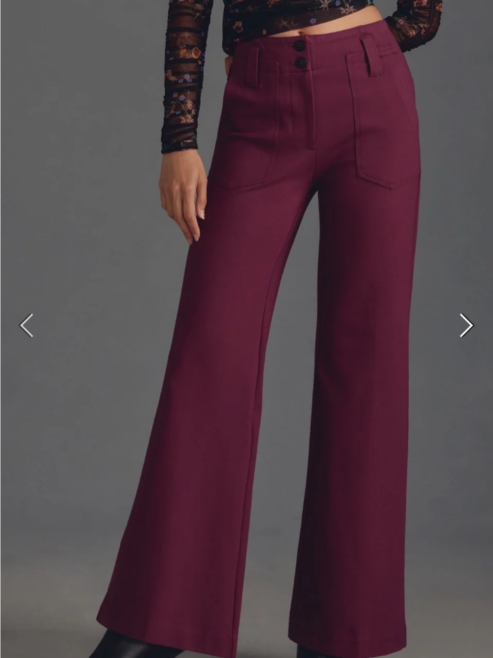 The Naomi Ponte Wide-Leg Flare Pants by Maeve